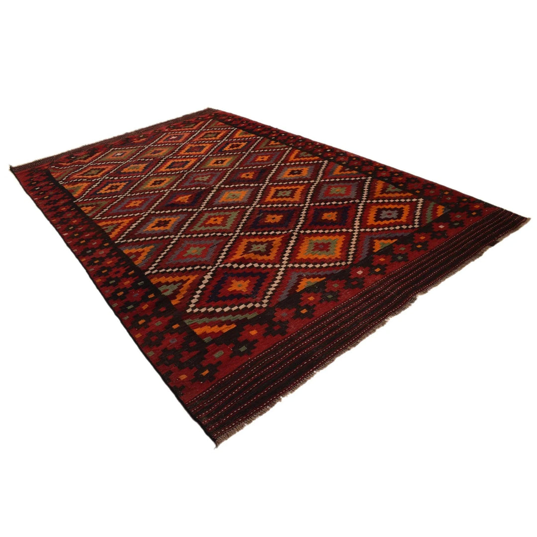Afghan Maimana Kilim Rug 6'10" x 10'6" Flat-Weave | No. AL98739