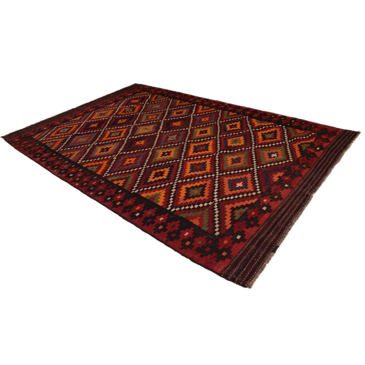 Afghan Maimana Kilim Rug 6'10" x 10'6" Flat-Weave | No. AL98739