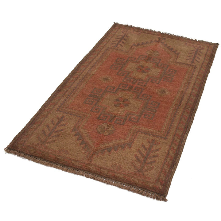 Brown Pakistani Overdyed Rug 2' 7" x 4' 10" Hand-Knotted | No. AL98781