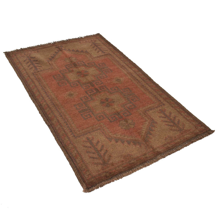 Brown Pakistani Overdyed Rug 2' 7" x 4' 10" Hand-Knotted | No. AL98781