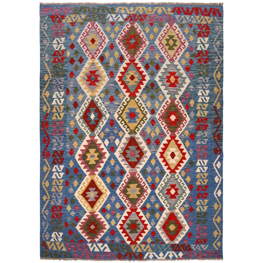 Afghan Kilim Rug 5' 9" x 8' 1" Flat-Weave | No. AL98813