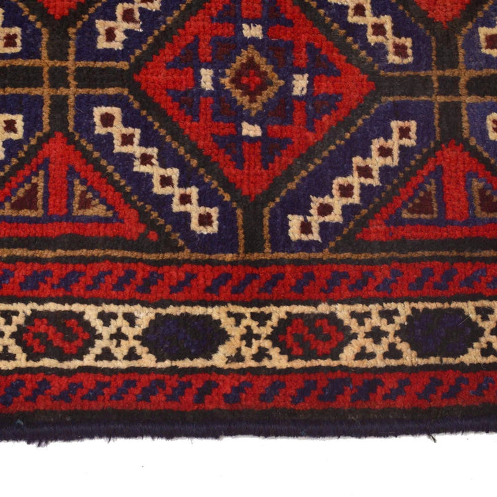 Afghan Baluchi Rug 2' 11" x 4' 5" Hand-Knotted | No. AL98823