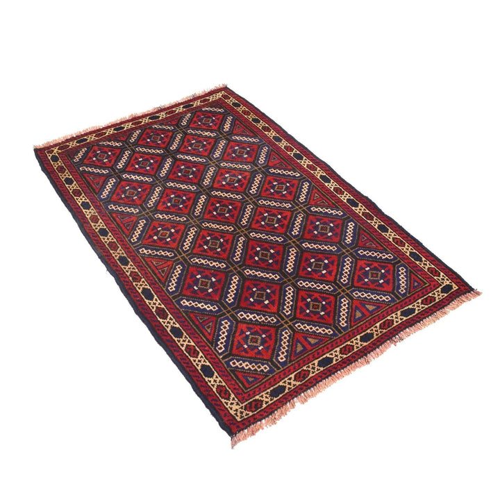 Afghan Baluchi Rug 2' 11" x 4' 5" Hand-Knotted | No. AL98823