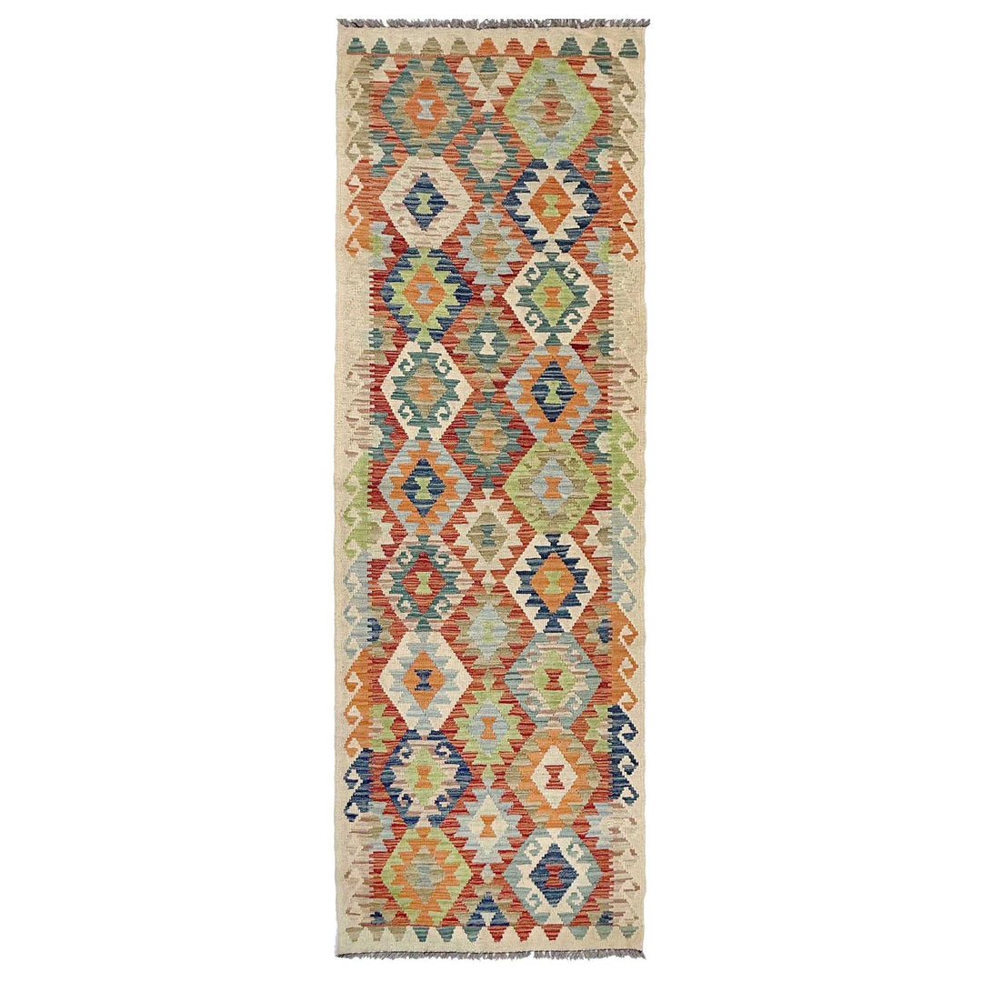 Afghan Vegetable Kilim Rug 2' 8" x 9' 8" Flat-Weave | No. AL98835