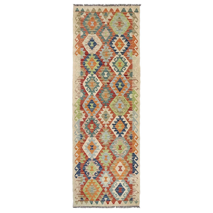 Afghan Vegetable Kilim Rug 2' 8" x 9' 8" Flat-Weave | No. AL98835