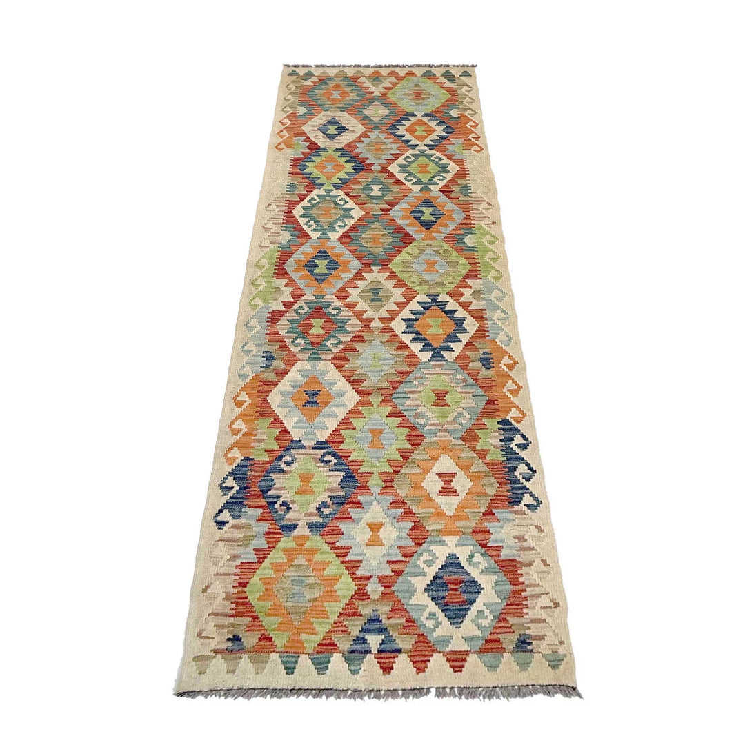 Afghan Vegetable Kilim Rug 2' 8" x 9' 8" Flat-Weave | No. AL98835