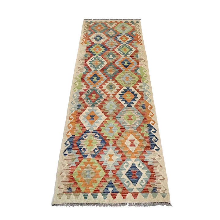 Afghan Vegetable Kilim Rug 2' 8" x 9' 8" Flat-Weave | No. AL98835