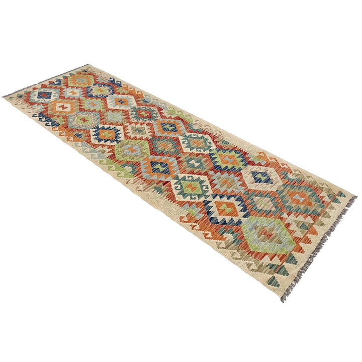Afghan Vegetable Kilim Rug 2' 8" x 9' 8" Flat-Weave | No. AL98835