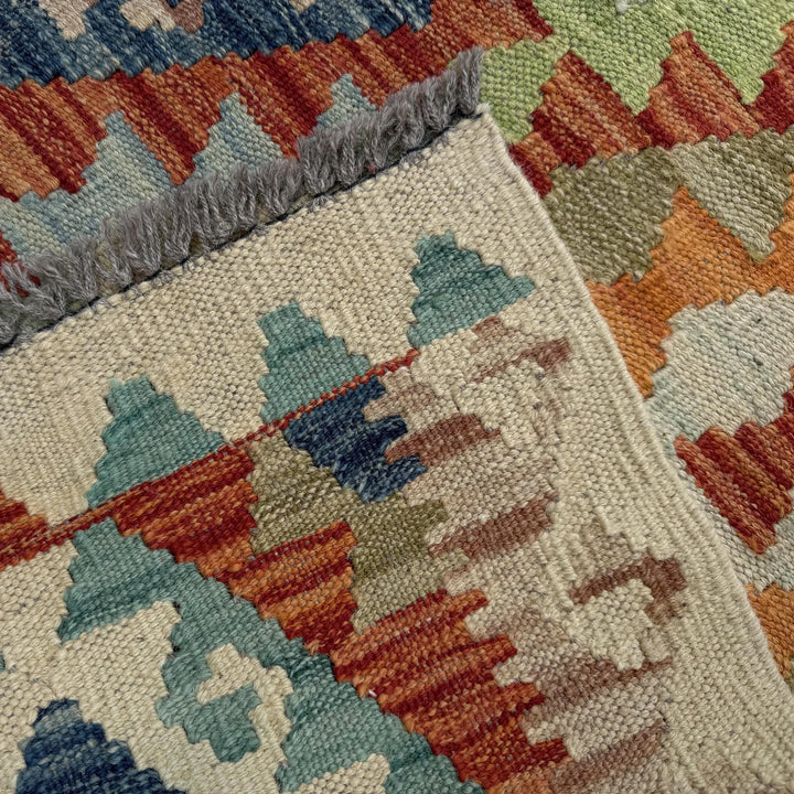 Afghan Vegetable Kilim Rug 2' 8" x 9' 8" Flat-Weave | No. AL98835