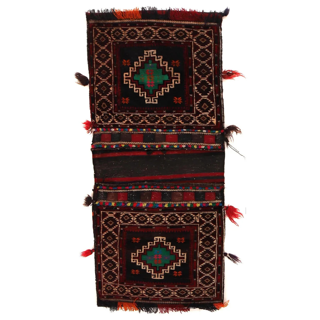 Afghan Saddle Bag Rug 2' 2" x 5' 2" Hand-Knotted | No. AL98937