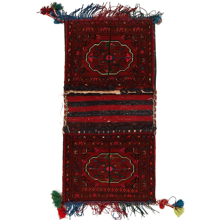 Afghan Saddle Bag Rug 1' 4" x 2' 10" Hand-Knotted | No. AL98948