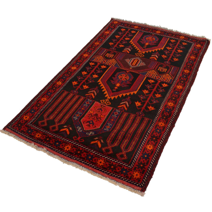 Afghan Prayer Rug 3' 3" x 5' 3" Hand-Knotted | No. AL99006