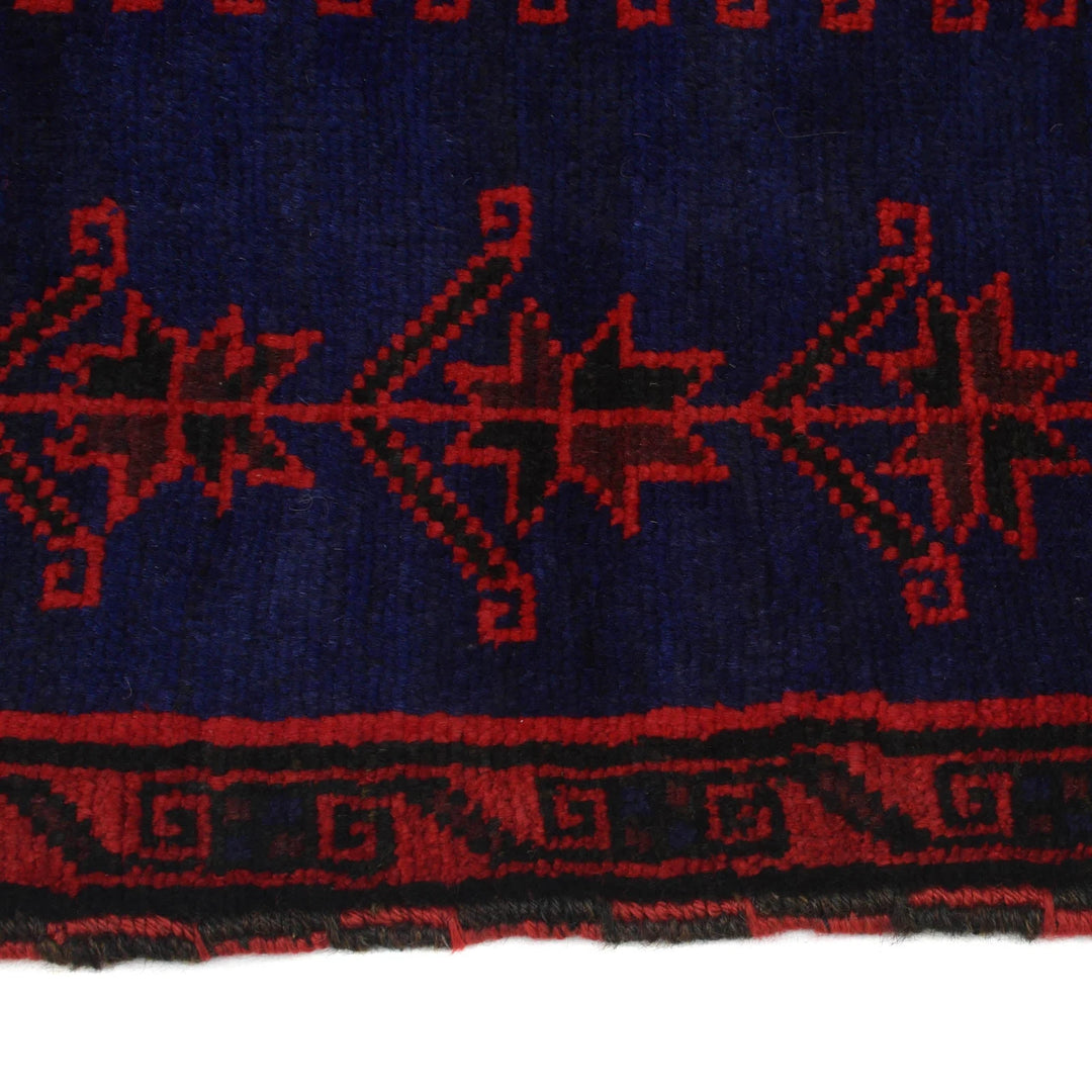 Blue Afghan Prayer Rug 3' 1" x 4' 10" Hand-Knotted | No. AL99028