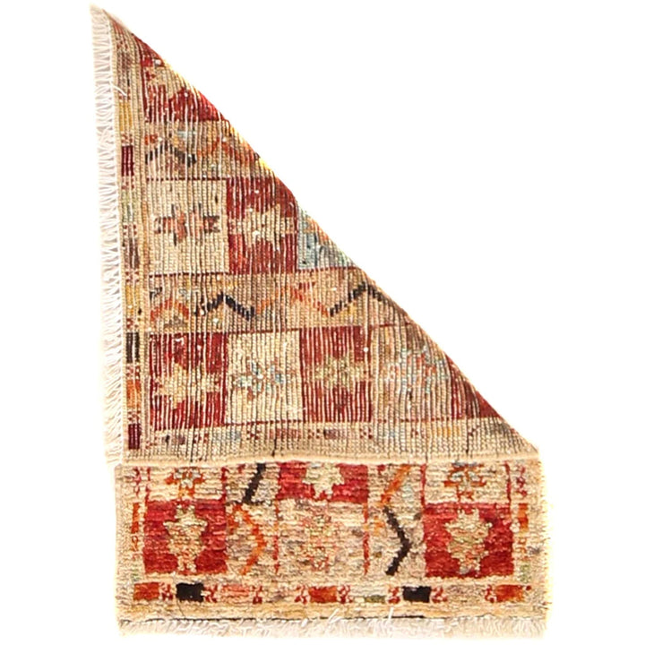 Afghan Geometric Rug 1' 5" x 2' 0" Hand-Knotted | No. AL99160