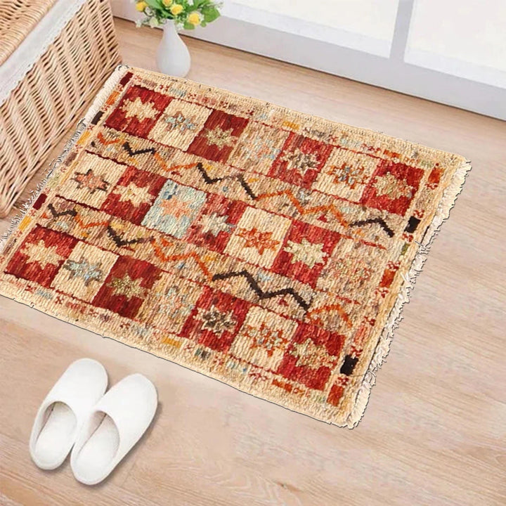 Afghan Geometric Rug 1' 5" x 2' 0" Hand-Knotted | No. AL99160
