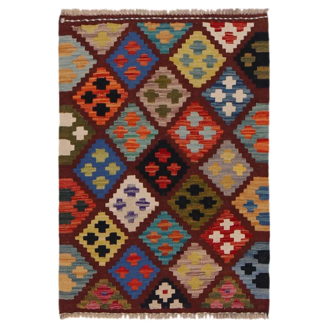 Afghan Kilim Rug 2' 0" x 2' 11" Flat-Weave | No. AL99165