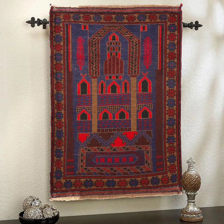 Afghan Prayer Rug 3' 0" x 4' 5" Hand-Knotted | No. AL99166