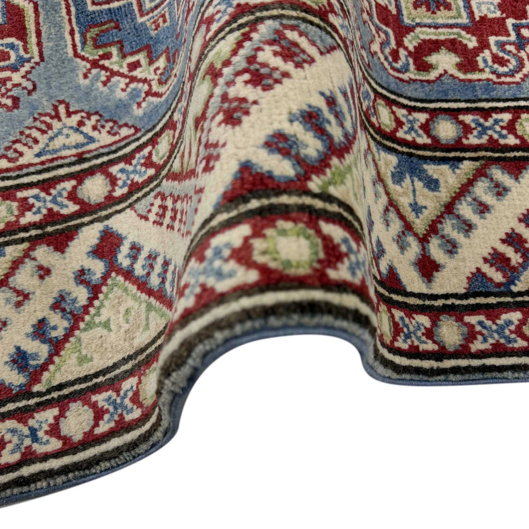 Blue Afghan Kazak Rug 2' 7" x 4' 0" Hand-Knotted | No. AL991734