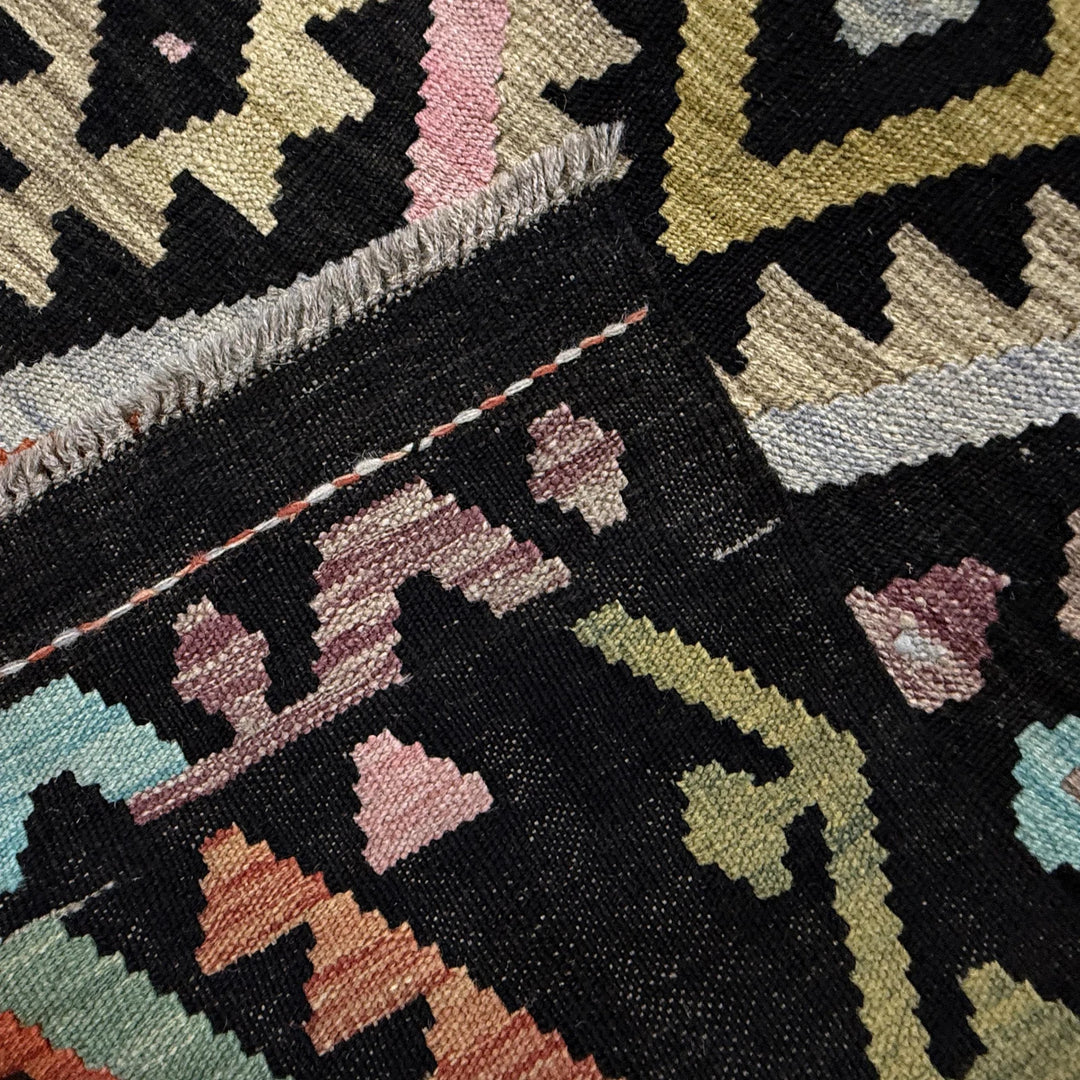 Afghan Vegetable Kilim Rug 6' 5" x 9' 7" Flat-Weave | No. AL992020