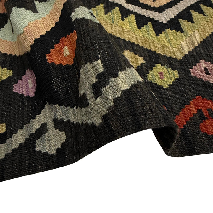 Afghan Vegetable Kilim Rug 6' 5" x 9' 7" Flat-Weave | No. AL992020