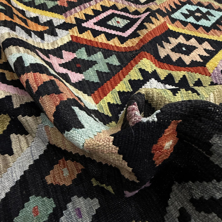 Afghan Vegetable Kilim Rug 6' 5" x 9' 7" Flat-Weave | No. AL992020
