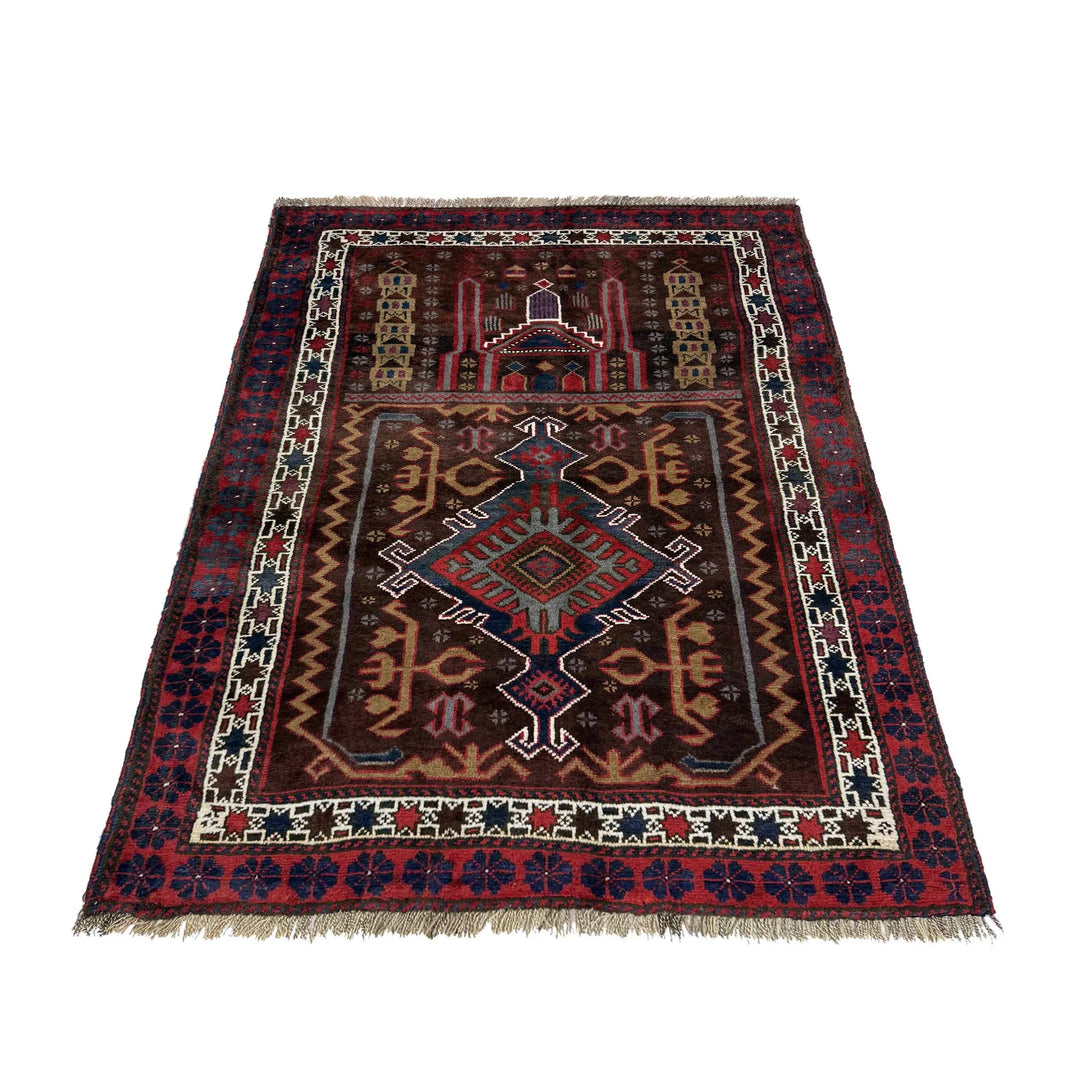 Afghan Prayer Rug 2' 10" x 3' 11" Hand-Knotted | No. AL99308