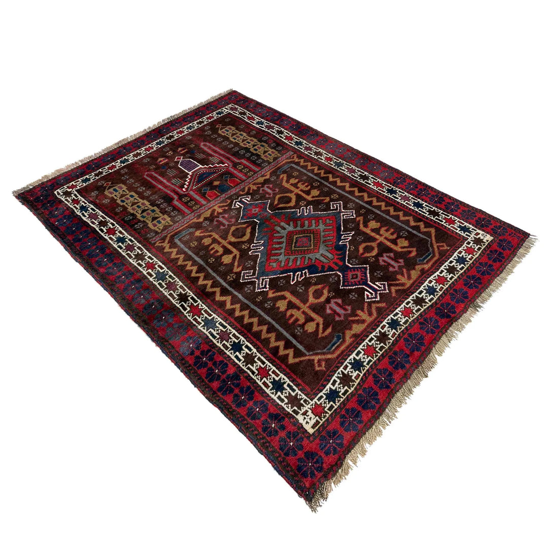 Afghan Prayer Rug 2' 10" x 3' 11" Hand-Knotted | No. AL99308