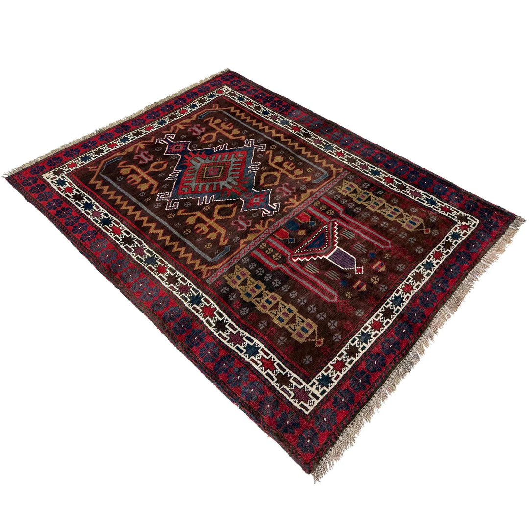 Afghan Prayer Rug 2' 10" x 3' 11" Hand-Knotted | No. AL99308