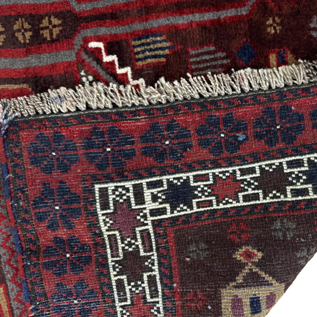 Afghan Prayer Rug 2' 10" x 3' 11" Hand-Knotted | No. AL99308
