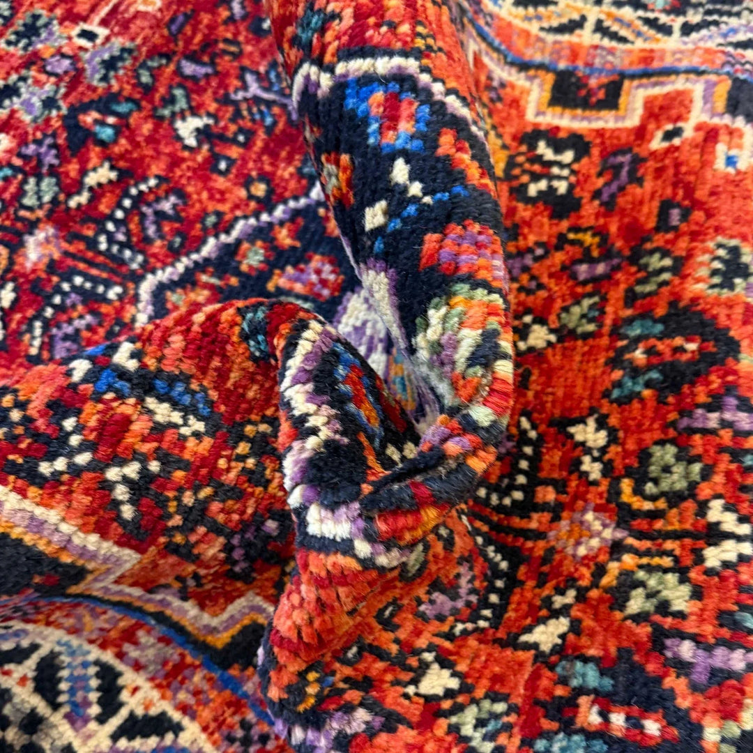 Afghan Shiraz Runner Rug 2' 7" x 9' 10" Hand-Knotted | No. AL99316