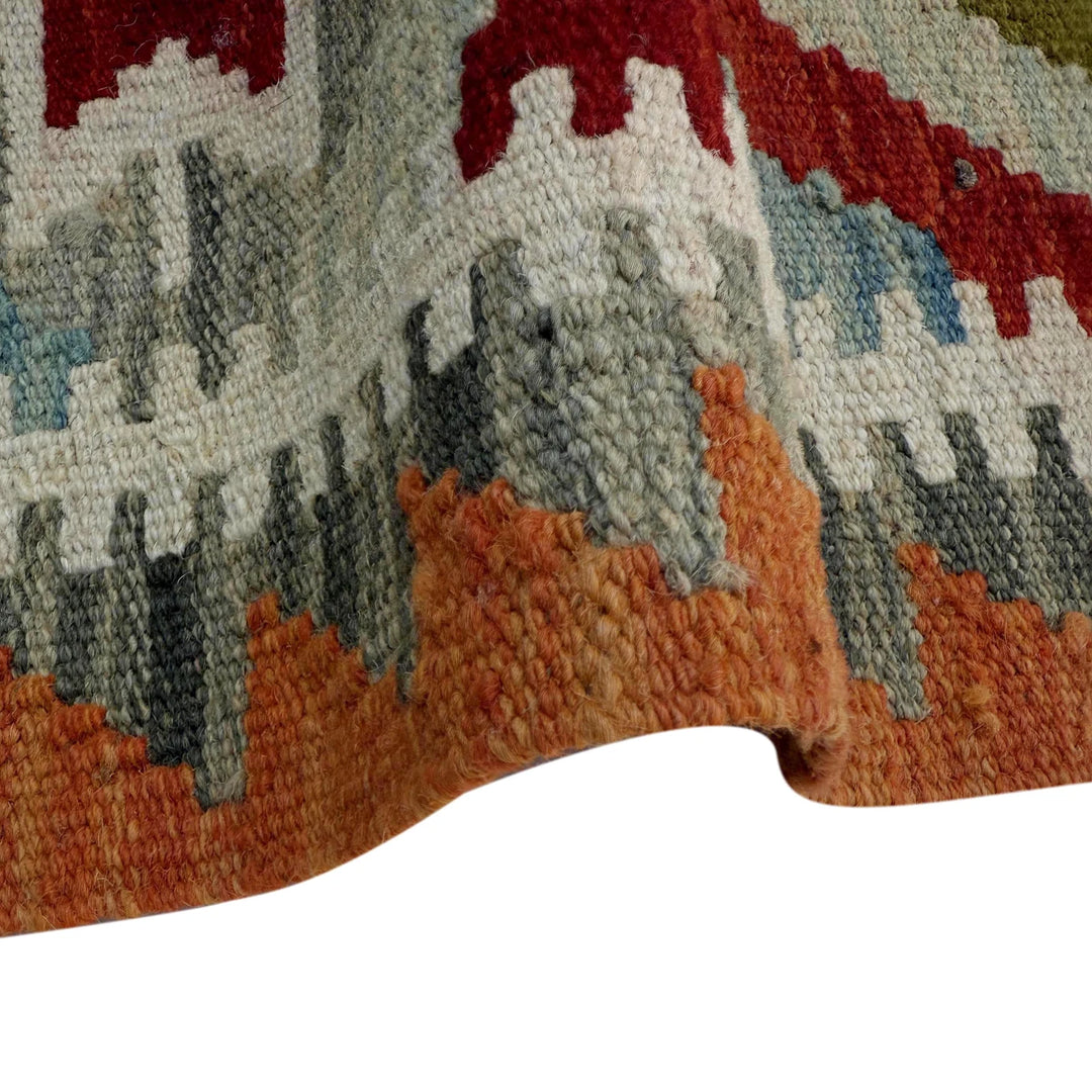 Afghan Vegetable Kilim Rug 2' 6" x 6' 6" Flat-Weave | No. AL99410