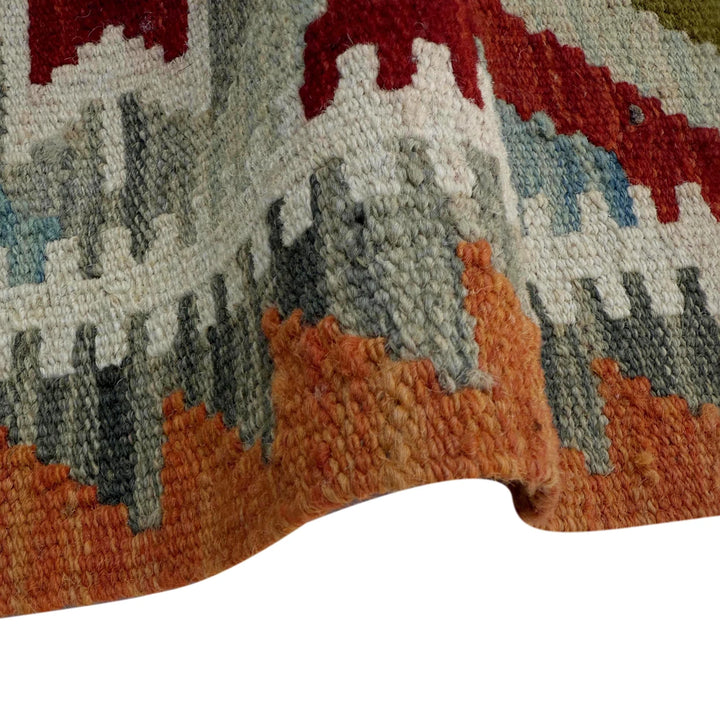 Afghan Vegetable Kilim Rug 2' 6" x 6' 6" Flat-Weave | No. AL99410