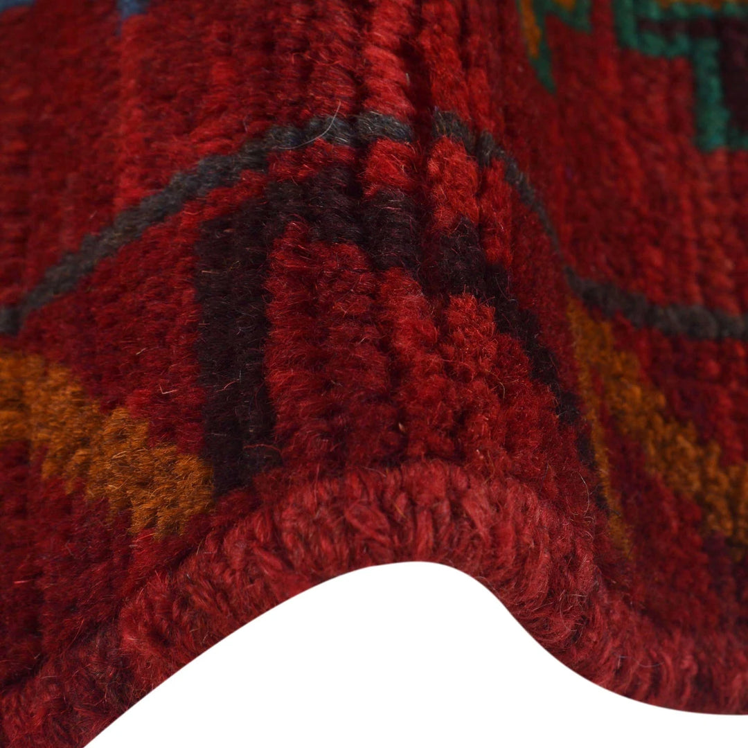 Red Afghan Baluchi Runner Rug 2' 6" x 8' 2" Hand-Knotted | No. AL99412