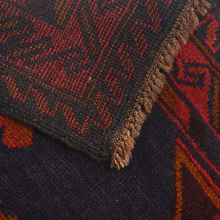 Afghan Baluchi Rug 3' 7" x 6' 2" Hand-Knotted | No. AL99475