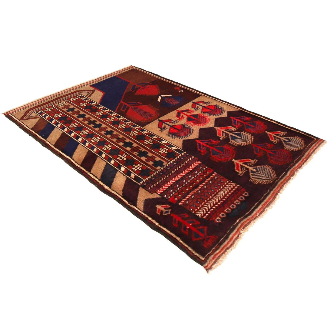 Afghan Pictorial Rug 2' 11" x 4' 6" Hand-Knotted | No. AL99477