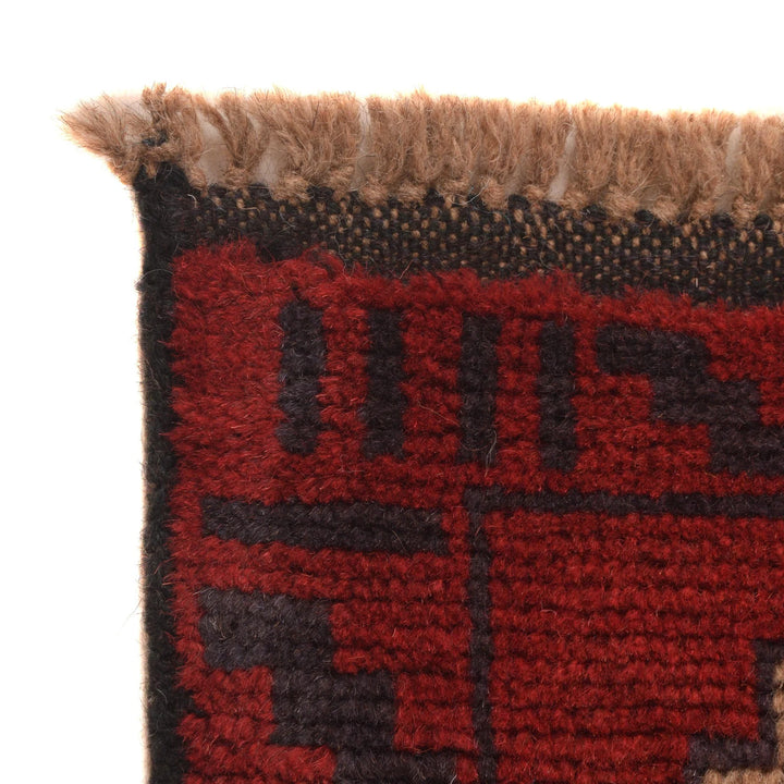 Red Afghan Baluchi Rug 2' 8" x 4' 8" Hand-Knotted | No. AL99502