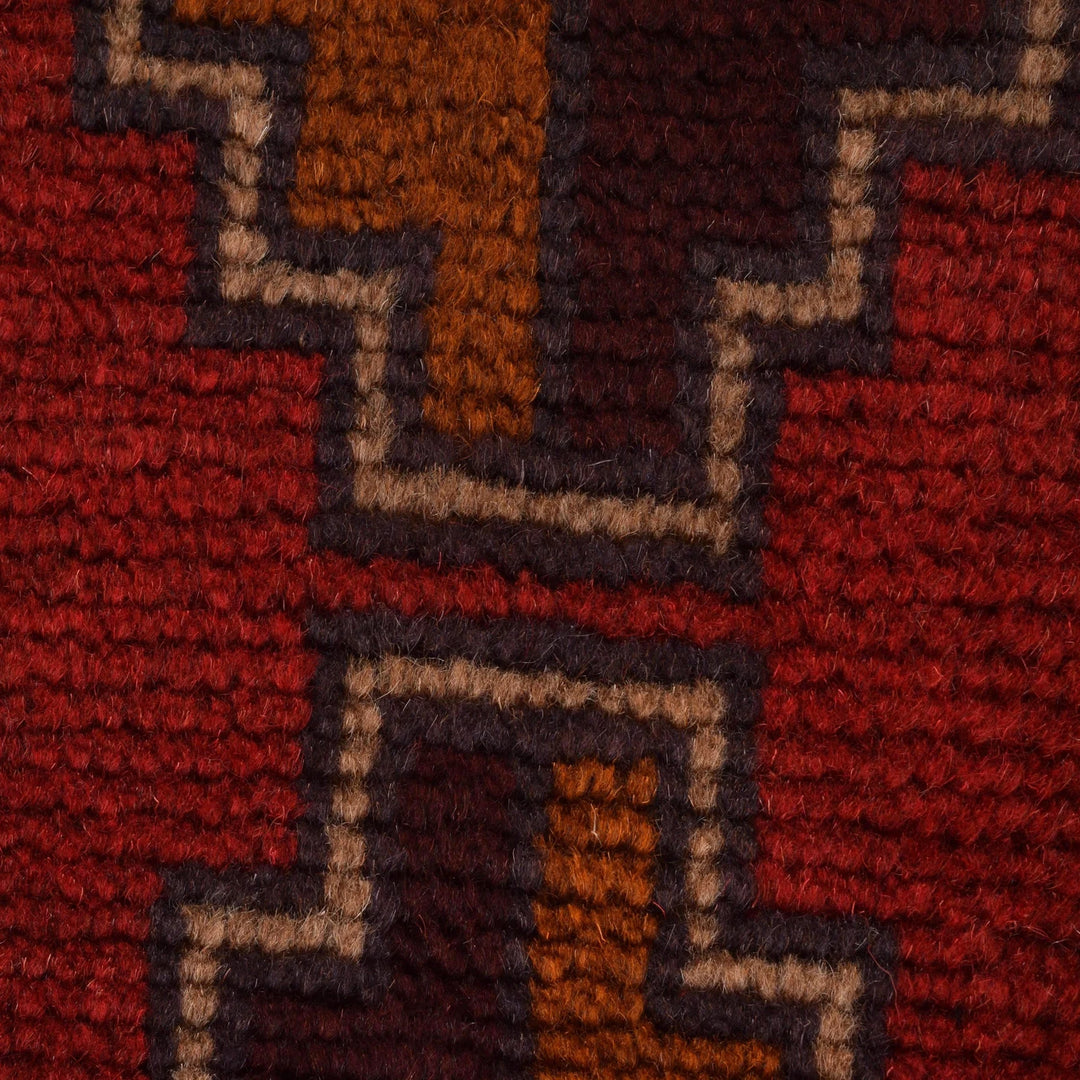Red Afghan Baluchi Rug 2' 8" x 4' 8" Hand-Knotted | No. AL99502
