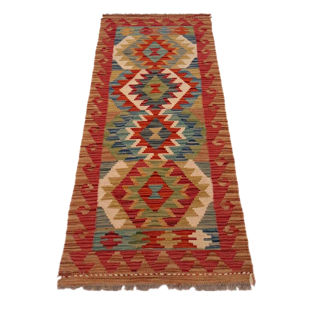 Afghan Vegetable Kilim Rug 1' 8" x 4' 8" Flat-Weave | No. AL99532