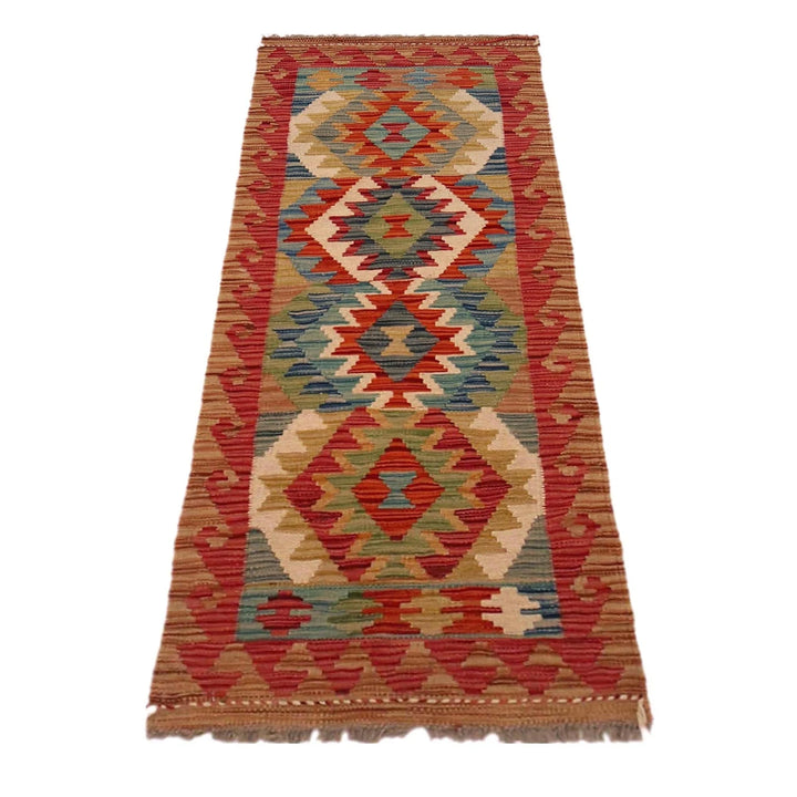 Afghan Vegetable Kilim Rug 1' 8" x 4' 8" Flat-Weave | No. AL99532