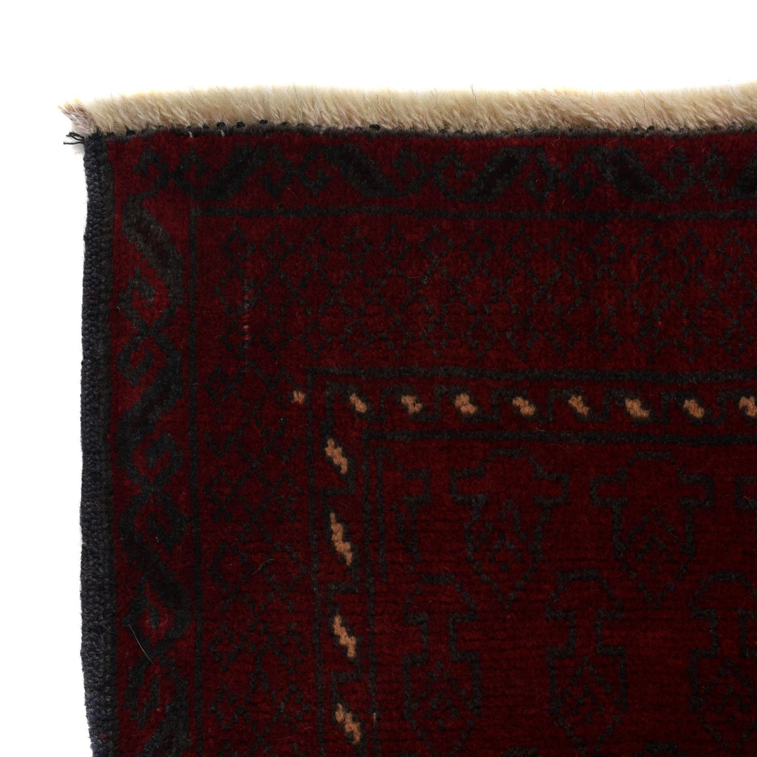 Red Afghan Prayer Rug 2' 9" x 3' 10" Hand-Knotted | No. AL99533