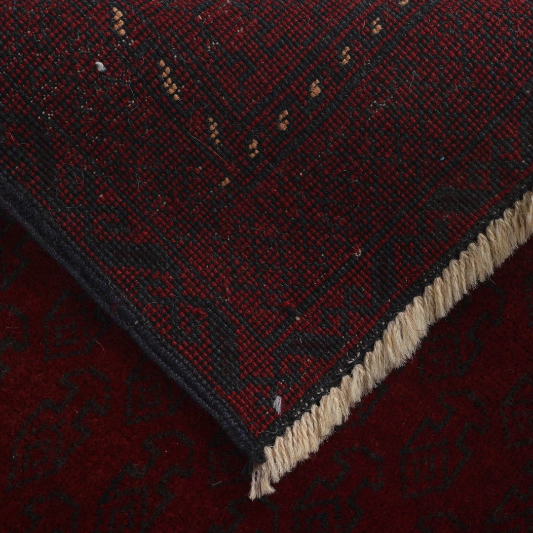 Red Afghan Prayer Rug 2' 9" x 3' 10" Hand-Knotted | No. AL99533