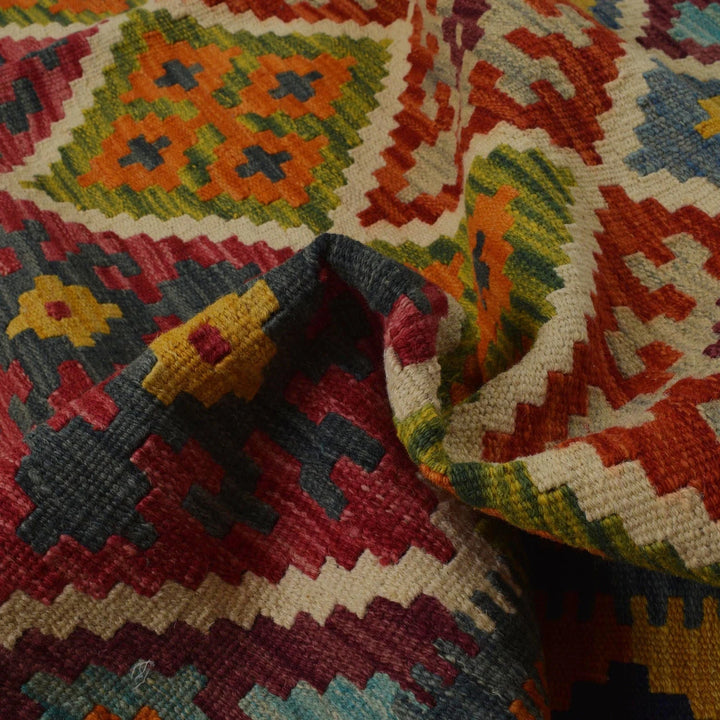 Afghan Kilim Rug 5' 10" x 8' 4" Flat-Weave | No. AL99537