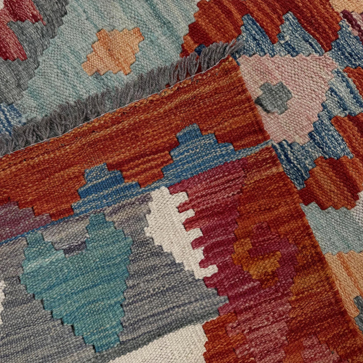 Afghan Vegetable Kilim Rug 6' 4" x 9' 5" Flat-Weave | No. AL99548
