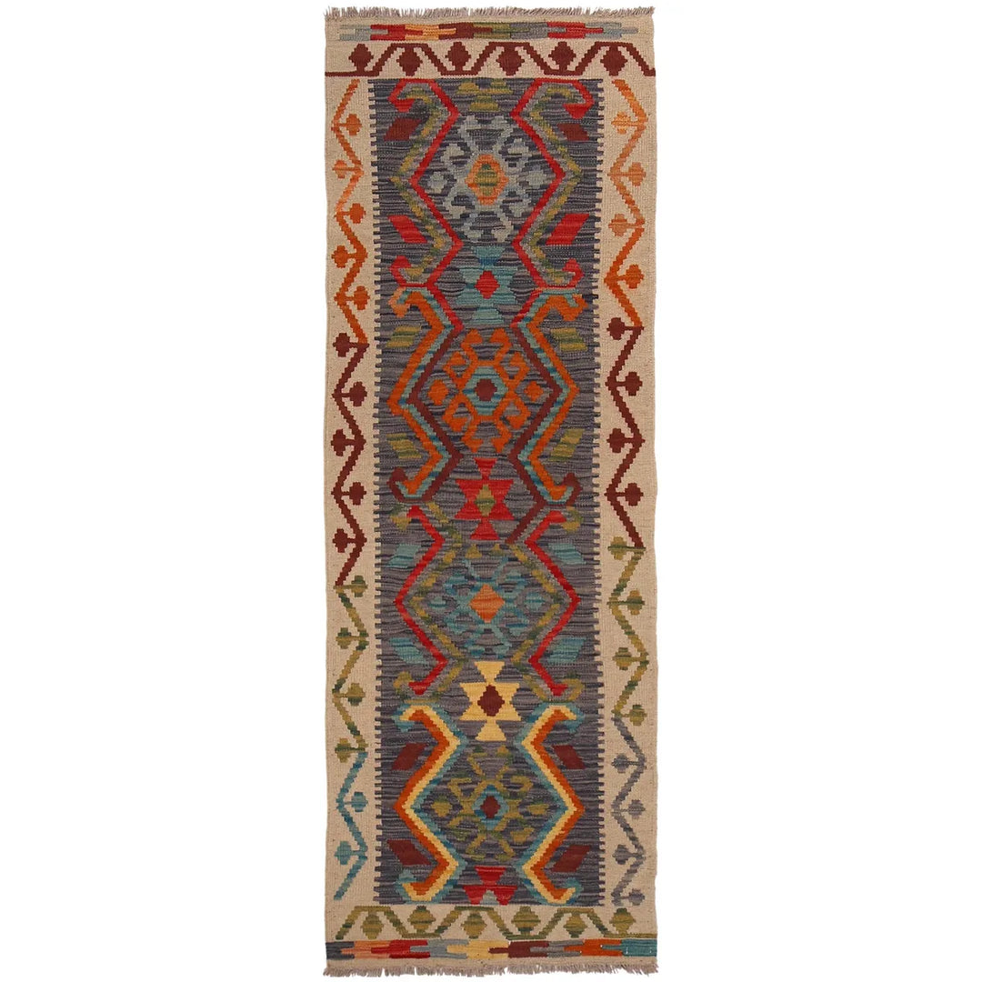 Afghan Kilim Rug 2' 1" x 6' 5" Flat-Weave | No. AL99682