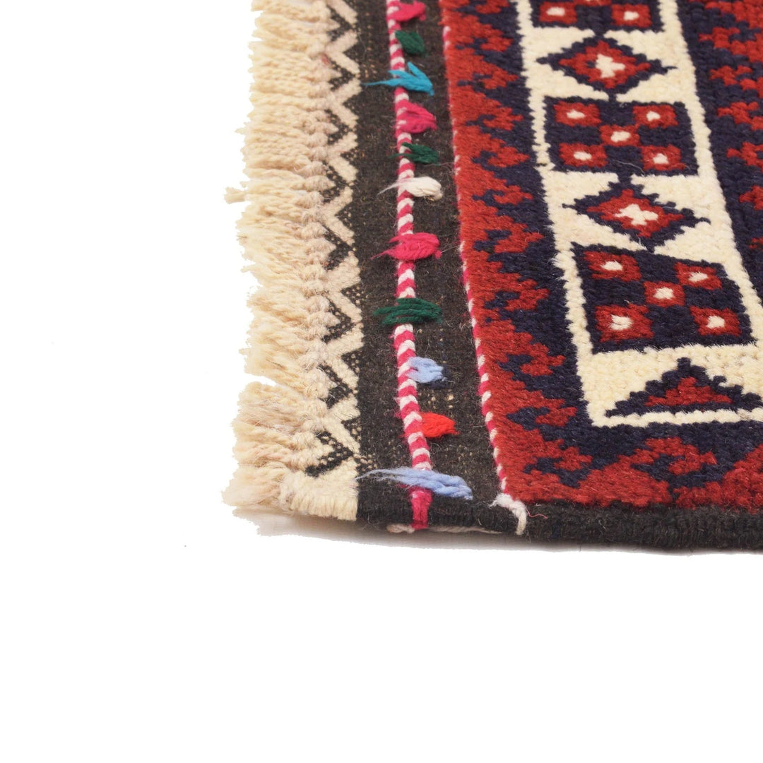 Black Afghan Baluchi Rug 2' 9" x 4' 6" Hand-Knotted | No. AL99689