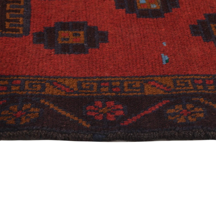 Red Afghan Baluchi Rug 2' 8" x 4' 2" Hand-Knotted | No. AL99800