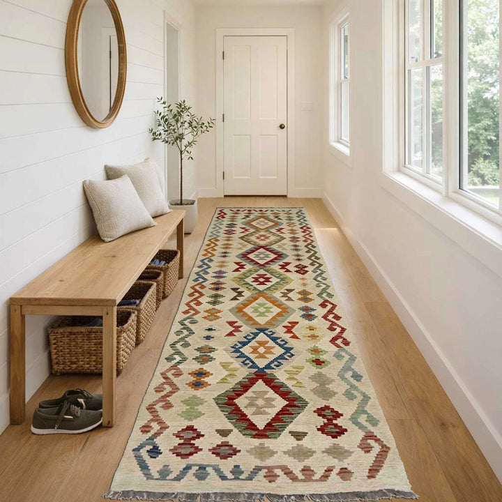 Afghan Kilim Rug 2' 5" x 9' 3" Flat-Weave | No. AL99805