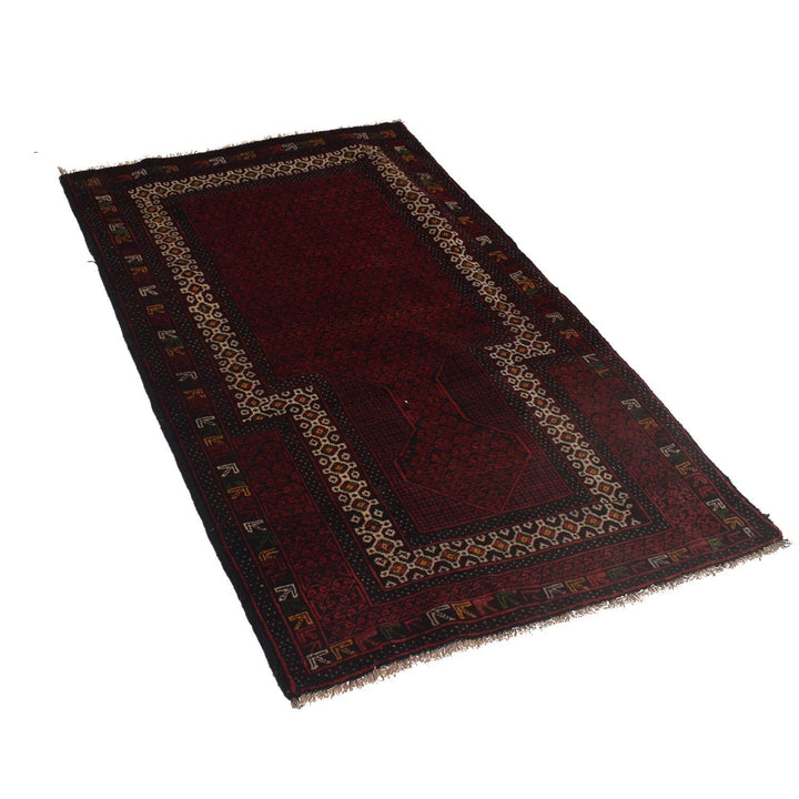 Red Afghan Prayer Rug 2' 10" x 4' 6" Hand-Knotted | No. AL99808