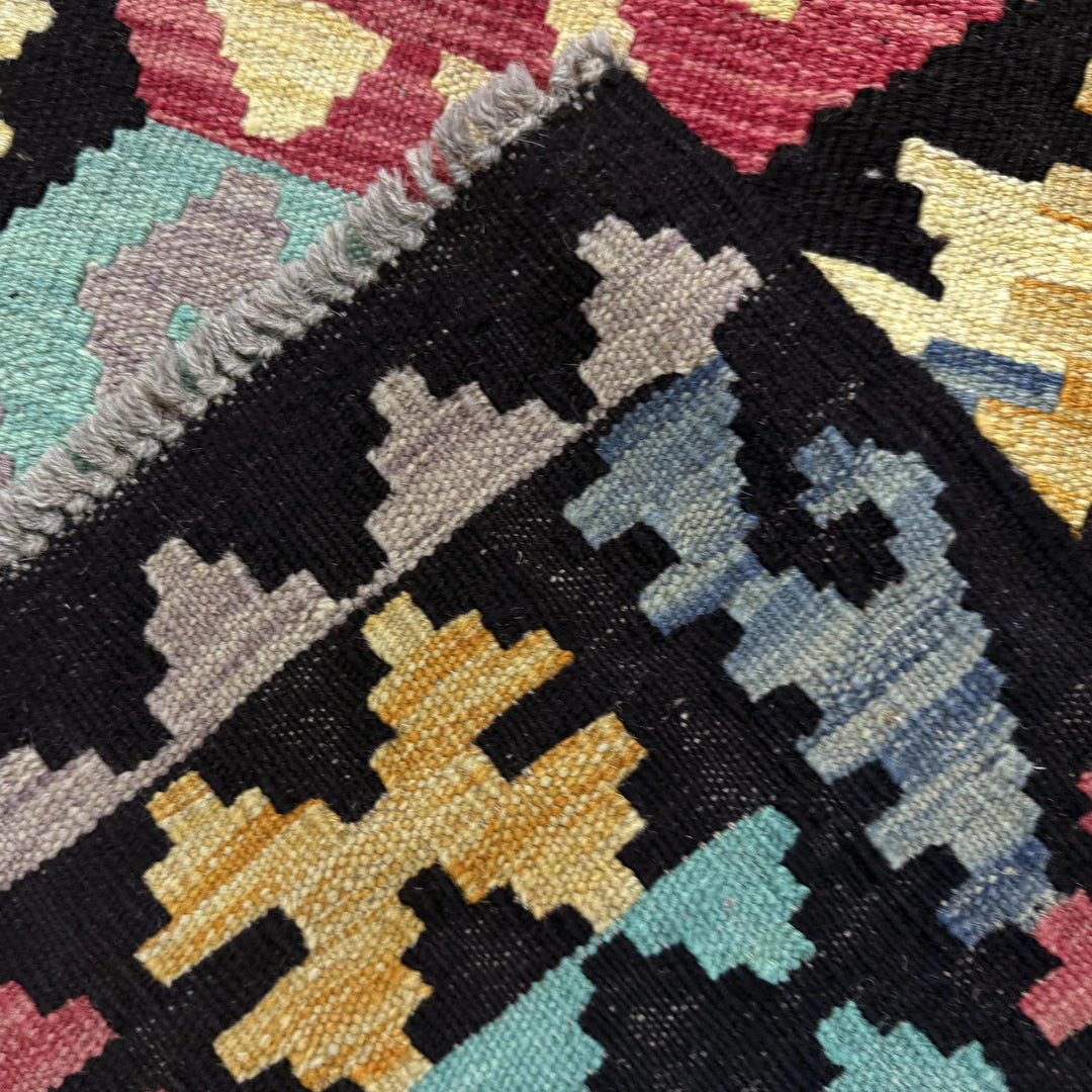 Afghan Vegetable Kilim Rug 6' 4" x 9' 9" Flat-Weave | No. AL999412