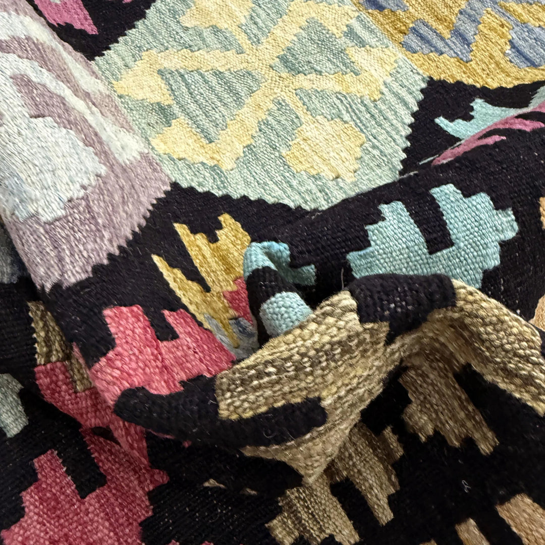 Afghan Vegetable Kilim Rug 6' 4" x 9' 9" Flat-Weave | No. AL999412